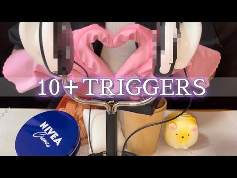 【ASMR】【バイノーラル】【睡眠用】''10＋Triggers''🌙💤💗💗💗/trigger/트리거/扳机