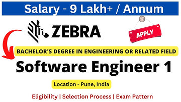 Zebra Off Campus Drive for Freshers 2022/2023/2024 | Software Engineer 1 | Salary- 9 LPA #jobs