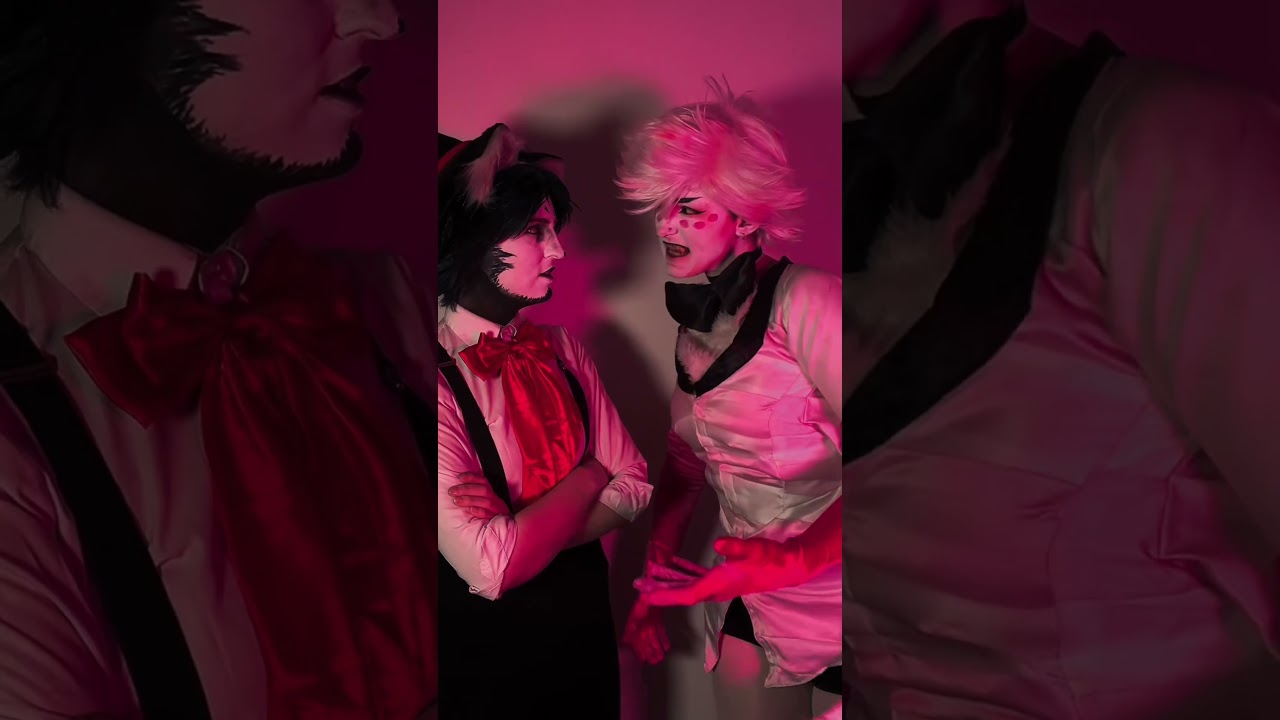 Husk and Angeldust Talking before Loserbaby - Hazbin Hotel in Real life- Huskerdust cosplays