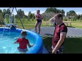 My son overcomes his fear of the pool