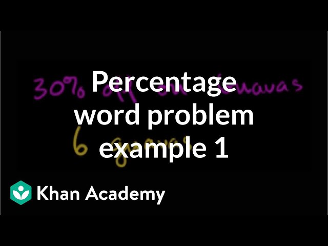 Percent word problem example 1 | Ratios, rates, and percentages | 6th grade | Khan Academy