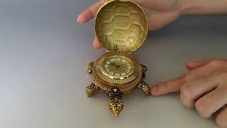 Vintage Metal Turtle Tortoise Swiss Clock