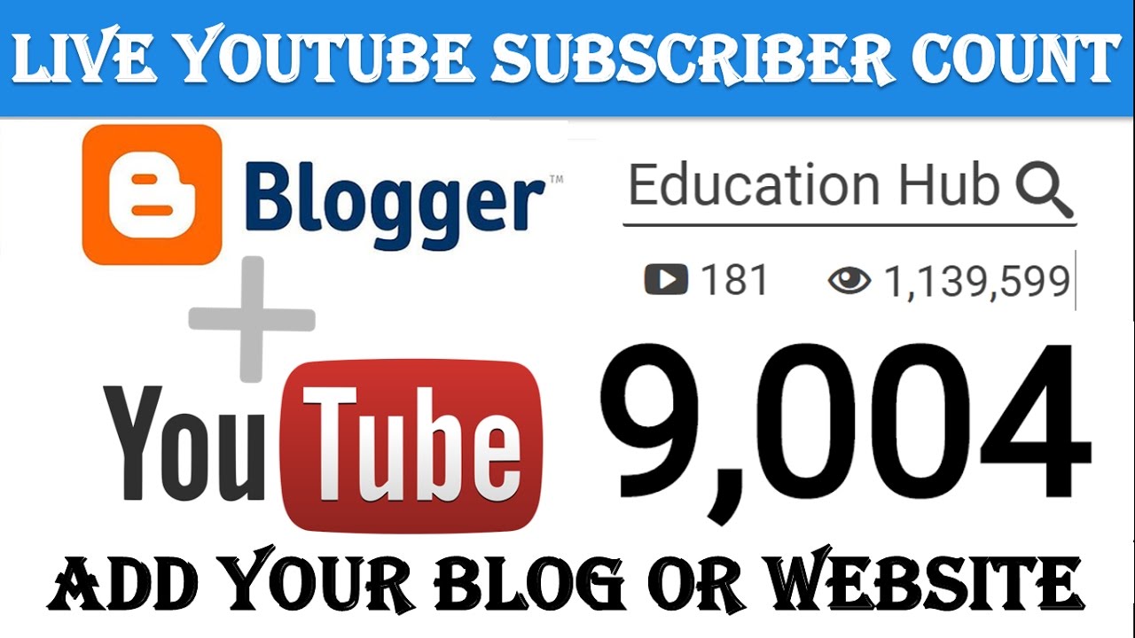 How to Embed LIVE  Subscriber Count on Your Website, Blog