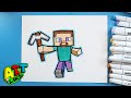 How to draw minecraft steve