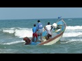 Indian fishing boat gets in to the sea