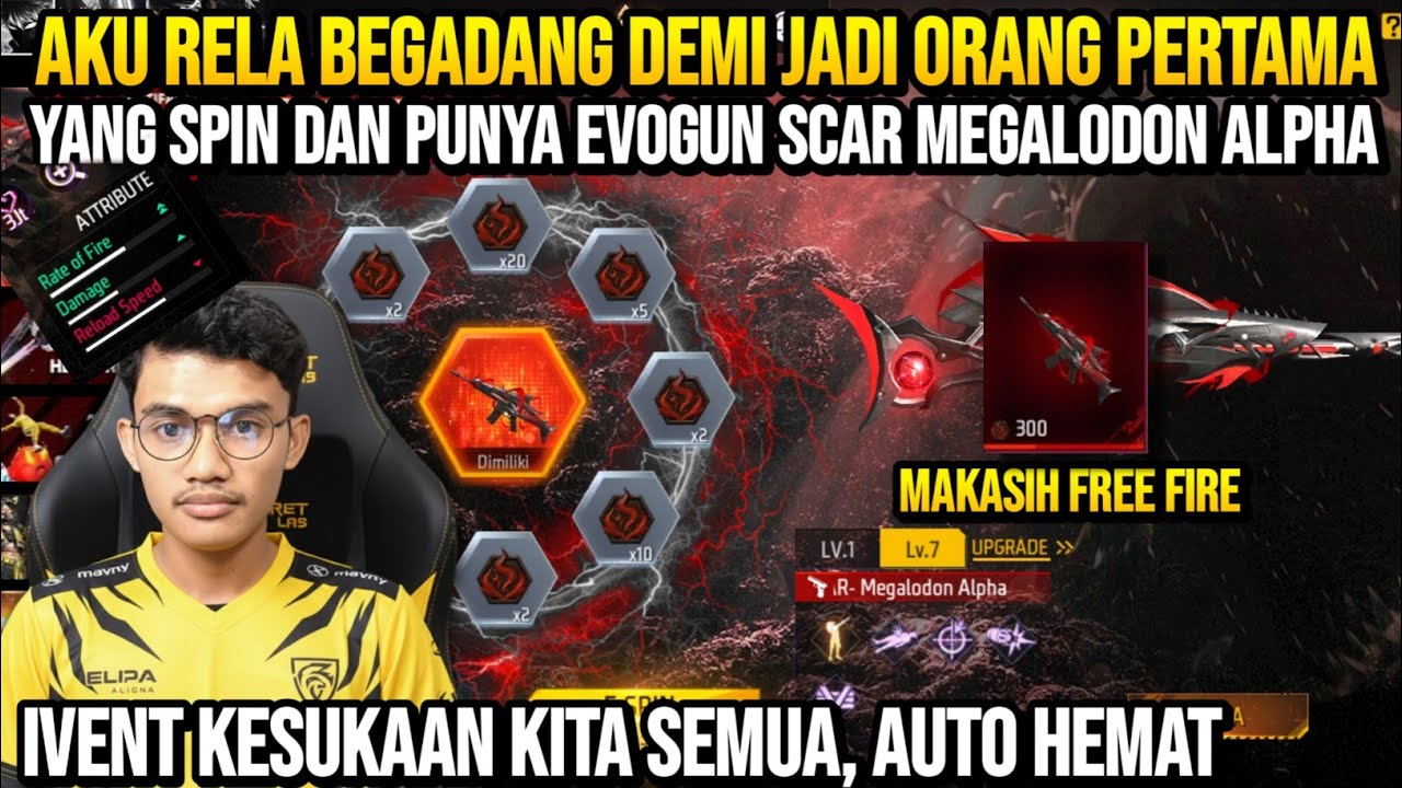 GW SPIN & BORONG EVO GUN SCAR MEGALODON TERBARU DI FREE FIRE 2026!! KIRA KIRA HABIS BERAPA DIAMOND?🤔