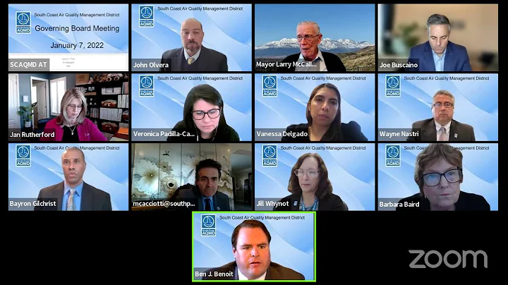 South Coast AQMD Governing Board Meeting - January 7, 2022