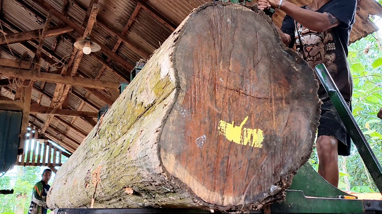 Without using a hydraulic jack, even expert carpenters wouldn't know this..! // Sawmill 