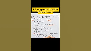 R S Aggarwal Class10 I Polynomials I Ex 2A I Q.17  I Maths #shorts #viralvideo