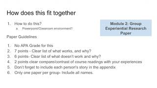 Module 2 Week 4 Part 2 Example and Assignment Details