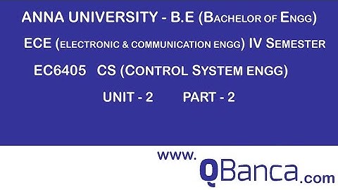 QBanca |Anna University-2013 R | ECE DEPT(4TH SEM) | EC6405-CS |  Unit 2 | Part-2