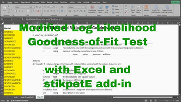 Excel - Modified Log-Likelihood Goodness-of-Fit Test with stikpetE