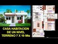 PLANO DE CASA EN TERRENO DE 7 X 10 MTS