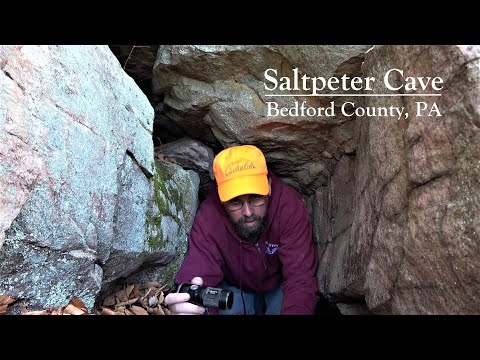 Squeezing into Saltpeter Cave ~ Bedford County, PA
