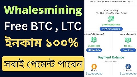 Whalesmining Site 2023 | Free BTC,LTC Income | Bitcoin Mining Site | Free Mining Site | Make Money