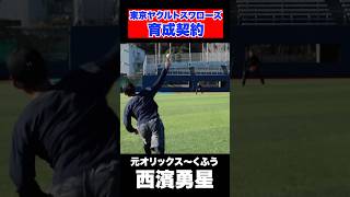 ヤクルトと契約・西濱勇星のキャッチボールがヤバい。 #npb #shorts #baseball #西濱勇星#オリックスバファローズ #くふう