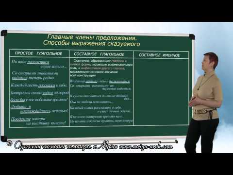 Главные члены предложения. Способы выражения сказуемого
