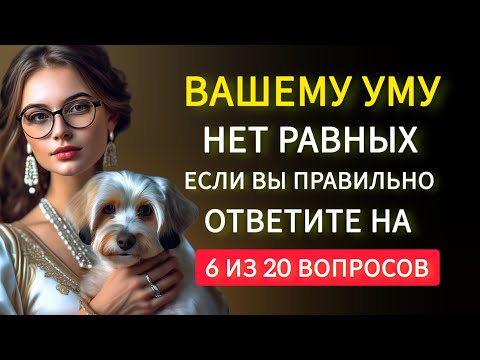 Видео: Вашему Уму нет Равных, если Вы Правильно Ответите на 6 из 20 вопросов. Тест на Эрудицию.