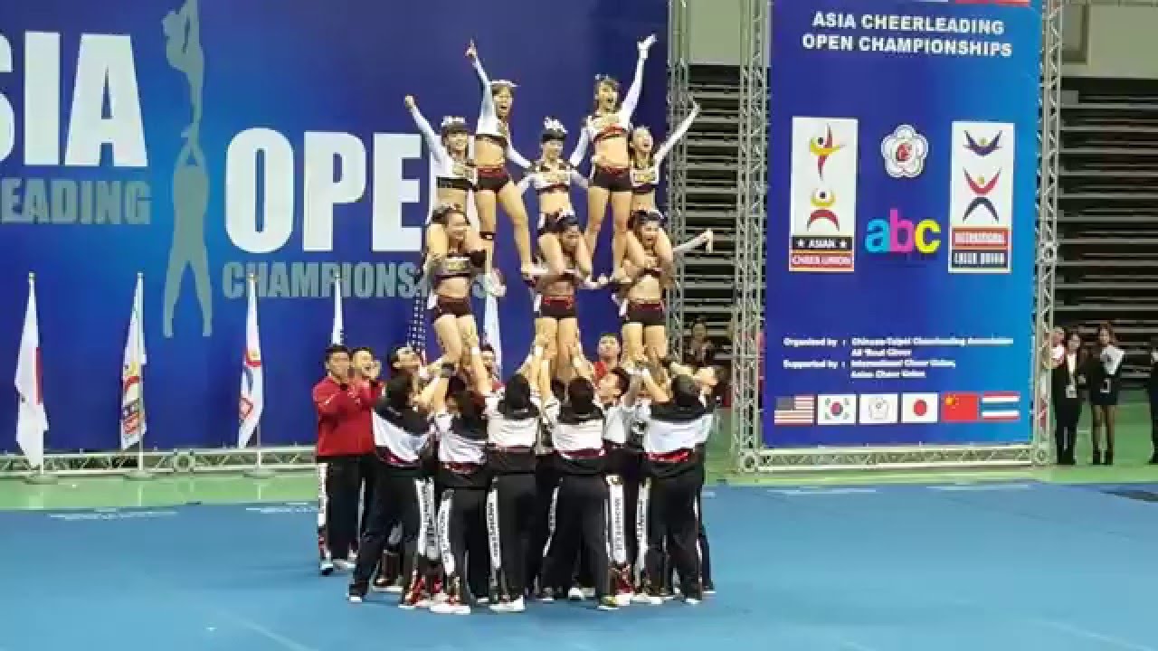 20151220 Asia Open Cheerleading Championships亞洲賽 公開六級 Chinese Taipei Monster Red Youtube