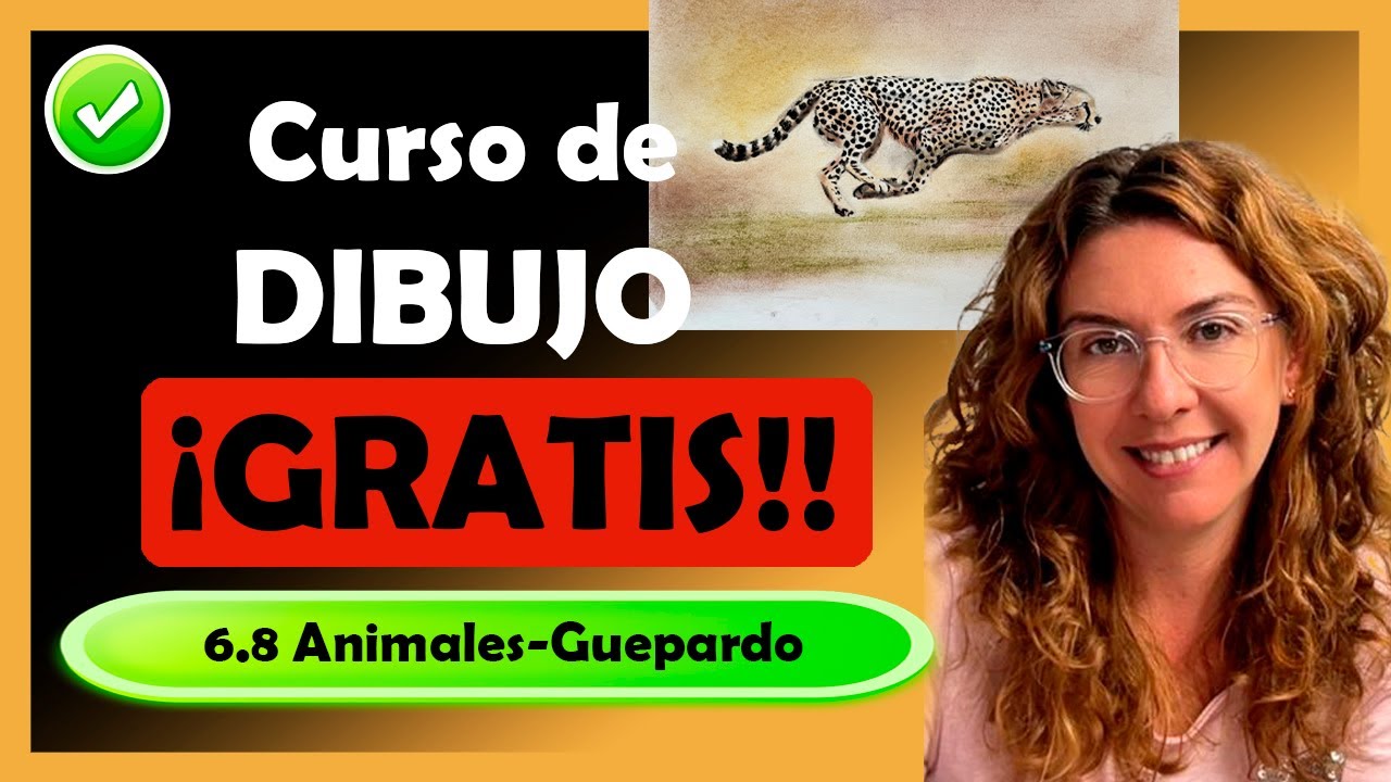 Curso de Dibujo GRATIS, 6.8 Cómo dibujar un Guepardo. Cómo dibujar animal en movimiento.