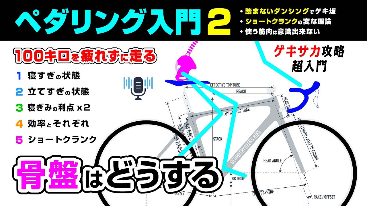 動画「🔰 [脱初心者] ペダリング入門２、骨盤を立てるか寝せるか問題、疲れずに100キロ以上を走ろう」のサムネイル