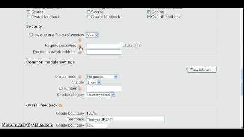 MT005 - Creating A Quiz - Security Settings - Moodle V1