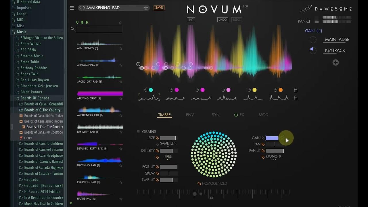 Feeding Dawesome's Novum synth Boards of Canada's "In a Beautiful Place