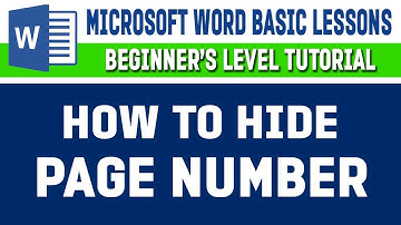 Hide Page Number | Microsoft Word | Tutorial | Basic | Beginner