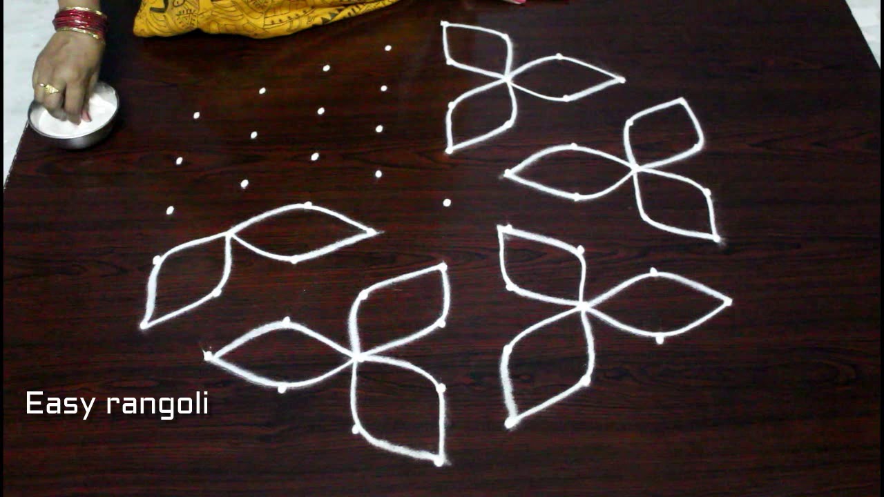 beautiful kolam designs with 9dots * easy chukkala muggulu ...