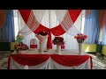 Оформление свадебного зала тканью и шарами. Wedding hall decoration with fabric and balloons.