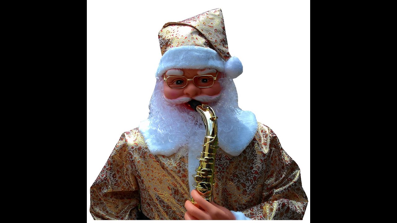 Papai Noel Animado Dança Toca Sax 1,80m Bi-volt Dourado