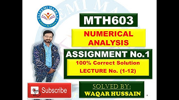 MTH603 Assignment no 1 solution by taleemi markaz