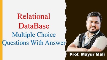 Relational  DataBase | RDBMS  | Multiple Choice Questions With Answer