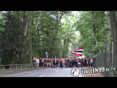 Eintracht Frankfurt - Bayer Leverkusen (Marsch zum Stadion - Support) 25.08.12