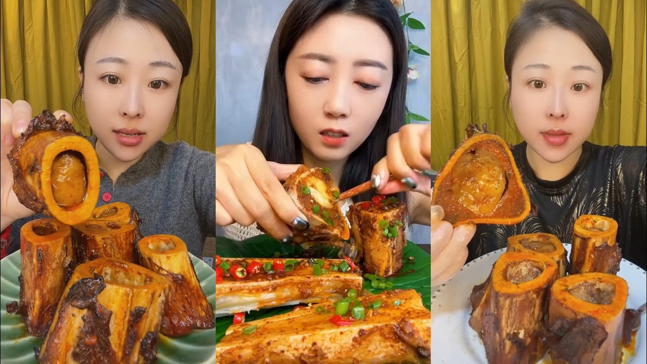 Asmr Chinese Bone Marrow Mukbang | 중국골수 먹기 먹방 | 중국먹방/골수먹방/골수먹기 먹방 | 쇠고기골수 먹방 | 중국음식 먹기 쇼 #791