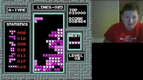 NES Tetris no rotation level 0 start 60 lines #2