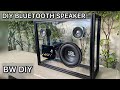 Diy bluetooth speaker  2.1 chanel  200W transparent with black aluminium profile frame