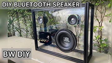 Diy bluetooth speaker  2.1 chanel  200W transparent with black aluminium profile frame