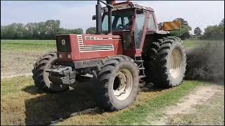 Fiat 180-90 Making A Deep Drainage Ditch Scavando Un Fosso Con Il Trattore