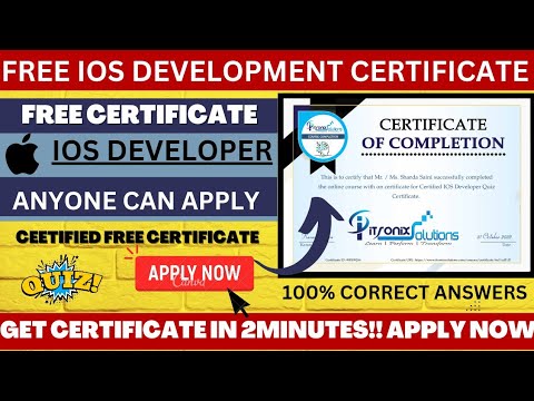 IOS Development Free Certification | Certified IOS Developer Certificate | IOS Free Certificate
