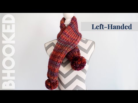 {Left-Handed} Easy Knit Scarf for Beginners