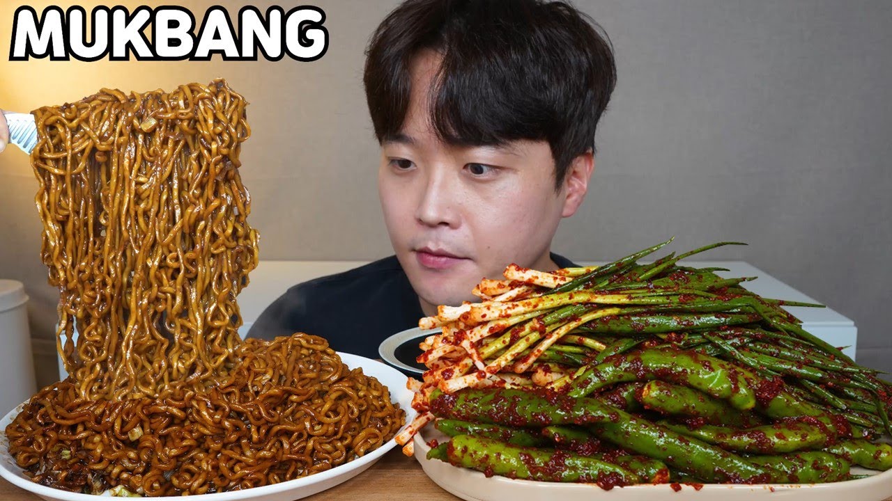 아내표 집밥🍚 파기름 짜파게티 갓담근 파김치 땡초김치 먹방 Black Bean Noodles & Green Onion Kimchi & Chili Kimchi ASMR MUKBANG