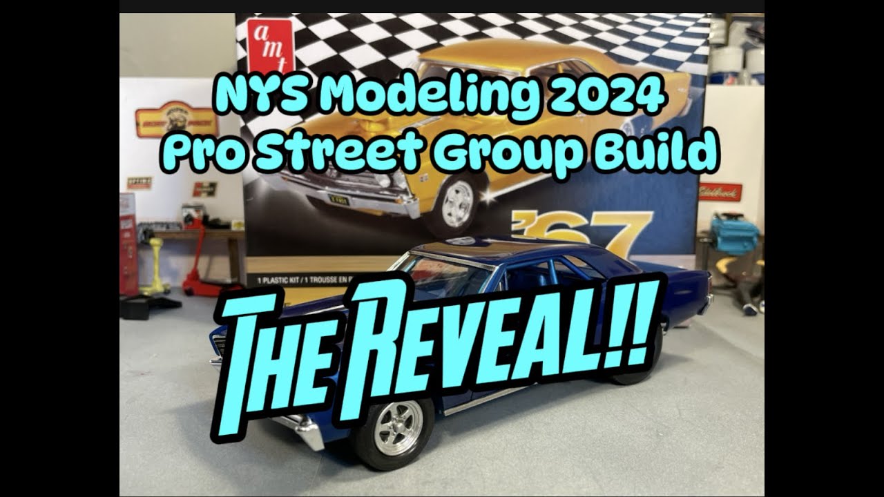 @NYSModeling 2024 Pro Street Group Build Reveal. AMT 1967 Chevelle w/Ghost Flames.