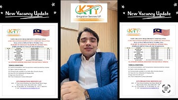 Kti Emigration Services LLP, New Vacancy Update, Hotel Jobs Open For Indian Workers, Malaysia 🇲🇾 Job