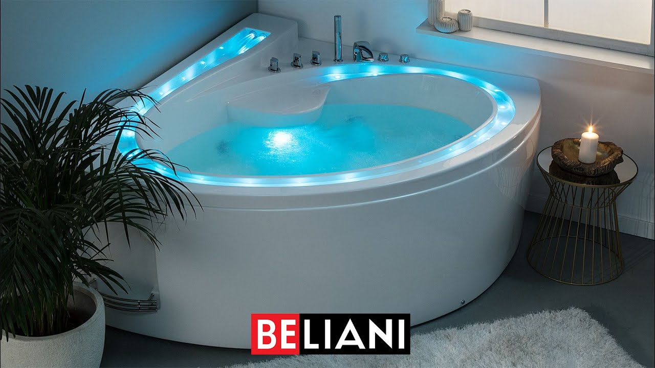 BELIANI - Whirlpool-Badewanne Eckmodell mit LED PELICAN
