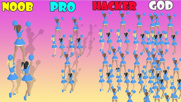 NOOB vs PRO vs HACKER vs GOD - Cheerleader Run 3d