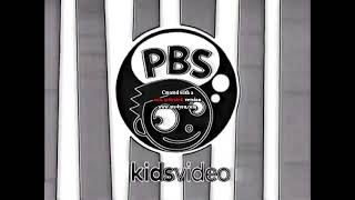 PBS Kids Dash and Dot Logo 1999 in Black and White Chorded