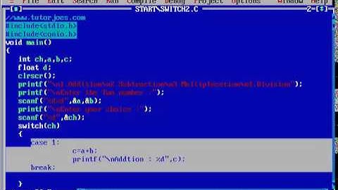 Basic Switch Case In C Programming Tamil