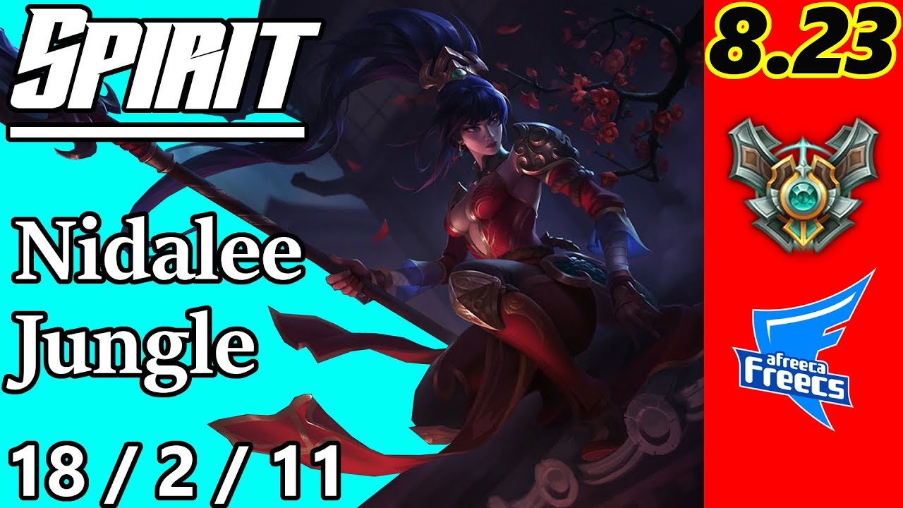 AFS Spirit as Nidalee Jungle - S8 Patch 8.23 - KR Master - Full Gameplay