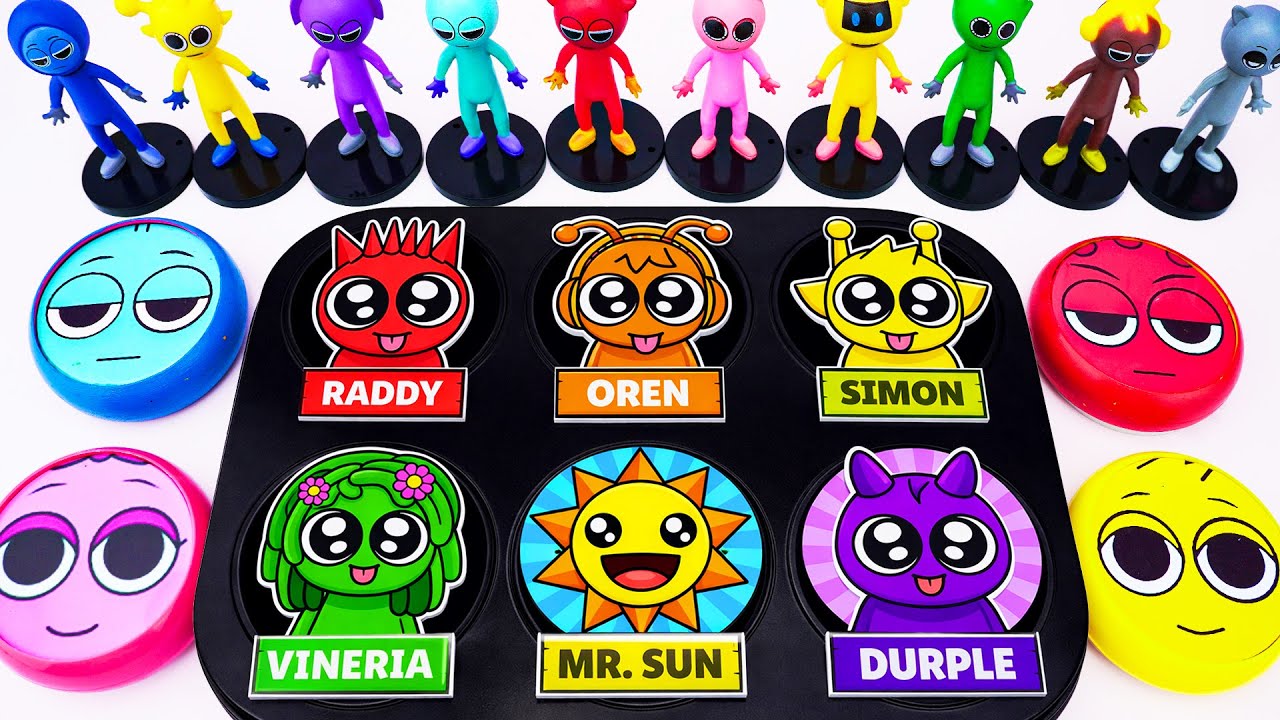 Satisfying Video l DIY How To Make Rainbow GIANT Paint Puddles Form Mixing Sprunki Color ASMR